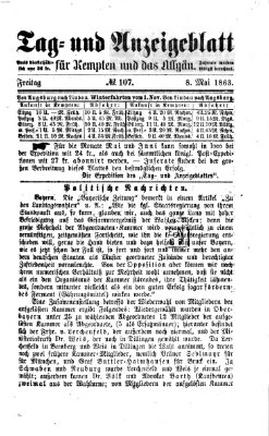 Tag- und Anzeigeblatt für Kempten und das Allgäu Freitag 8. Mai 1863