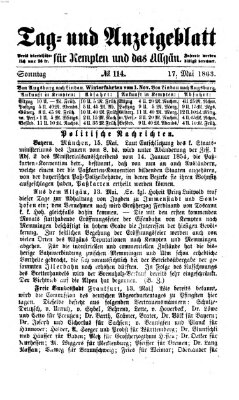 Tag- und Anzeigeblatt für Kempten und das Allgäu Sonntag 17. Mai 1863