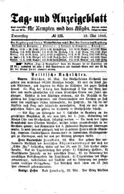 Tag- und Anzeigeblatt für Kempten und das Allgäu Donnerstag 28. Mai 1863