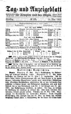 Tag- und Anzeigeblatt für Kempten und das Allgäu Samstag 30. Mai 1863