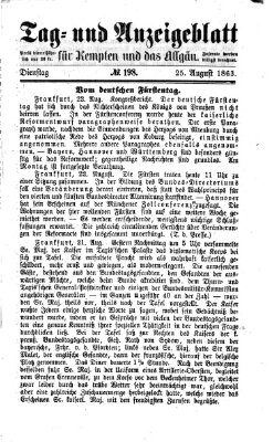 Tag- und Anzeigeblatt für Kempten und das Allgäu Dienstag 25. August 1863