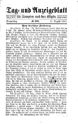 Tag- und Anzeigeblatt für Kempten und das Allgäu Donnerstag 27. August 1863