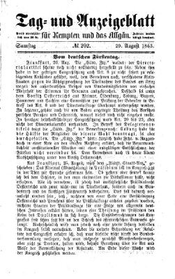 Tag- und Anzeigeblatt für Kempten und das Allgäu Samstag 29. August 1863