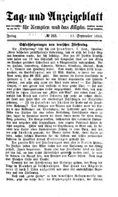 Tag- und Anzeigeblatt für Kempten und das Allgäu Freitag 11. September 1863