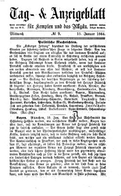 Tag- und Anzeigeblatt für Kempten und das Allgäu Mittwoch 13. Januar 1864