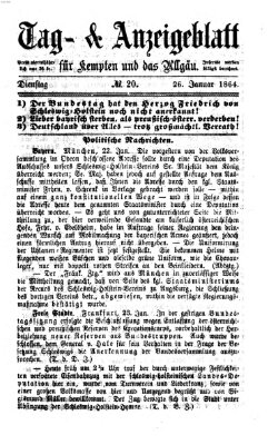 Tag- und Anzeigeblatt für Kempten und das Allgäu Dienstag 26. Januar 1864