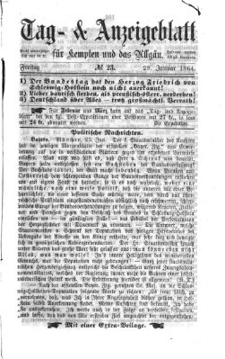 Tag- und Anzeigeblatt für Kempten und das Allgäu Freitag 29. Januar 1864