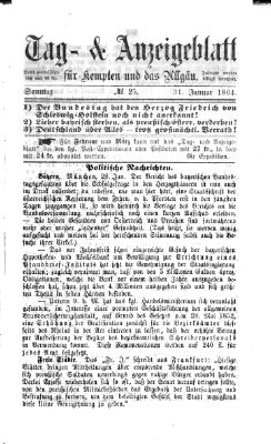 Tag- und Anzeigeblatt für Kempten und das Allgäu Sonntag 31. Januar 1864