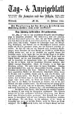 Tag- und Anzeigeblatt für Kempten und das Allgäu Mittwoch 10. Februar 1864