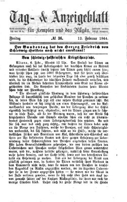 Tag- und Anzeigeblatt für Kempten und das Allgäu Freitag 12. Februar 1864