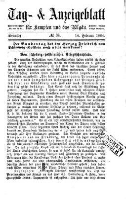 Tag- und Anzeigeblatt für Kempten und das Allgäu Sonntag 14. Februar 1864