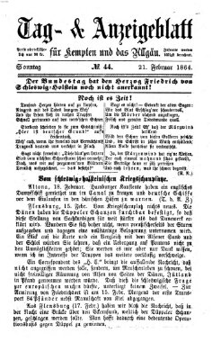 Tag- und Anzeigeblatt für Kempten und das Allgäu Sonntag 21. Februar 1864