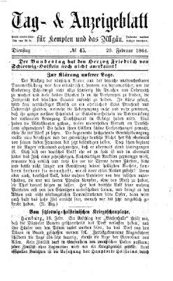 Tag- und Anzeigeblatt für Kempten und das Allgäu Dienstag 23. Februar 1864