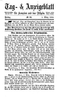 Tag- und Anzeigeblatt für Kempten und das Allgäu Freitag 4. März 1864