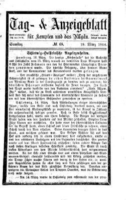 Tag- und Anzeigeblatt für Kempten und das Allgäu Samstag 19. März 1864