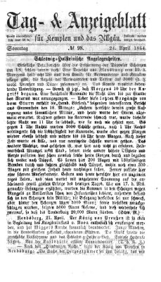 Tag- und Anzeigeblatt für Kempten und das Allgäu Sonntag 24. April 1864