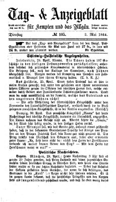 Tag- und Anzeigeblatt für Kempten und das Allgäu Dienstag 3. Mai 1864