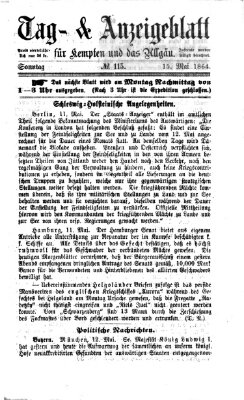 Tag- und Anzeigeblatt für Kempten und das Allgäu Sonntag 15. Mai 1864