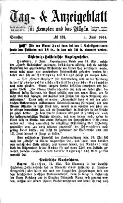 Tag- und Anzeigeblatt für Kempten und das Allgäu Samstag 4. Juni 1864