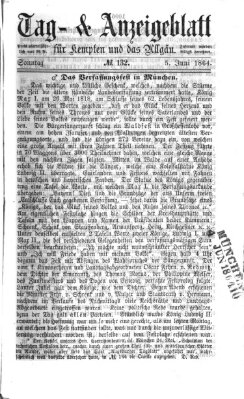 Tag- und Anzeigeblatt für Kempten und das Allgäu Sonntag 5. Juni 1864