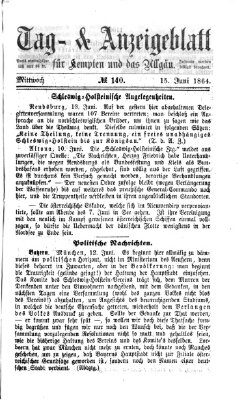 Tag- und Anzeigeblatt für Kempten und das Allgäu Mittwoch 15. Juni 1864