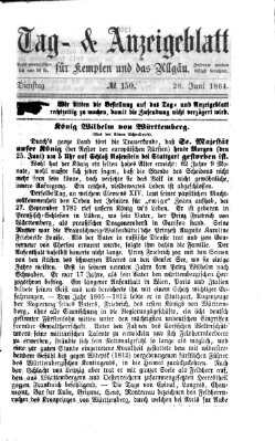 Tag- und Anzeigeblatt für Kempten und das Allgäu Dienstag 28. Juni 1864