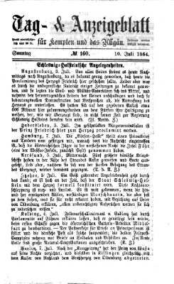 Tag- und Anzeigeblatt für Kempten und das Allgäu Sonntag 10. Juli 1864