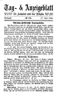 Tag- und Anzeigeblatt für Kempten und das Allgäu Mittwoch 27. Juli 1864