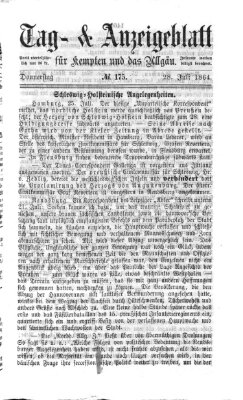 Tag- und Anzeigeblatt für Kempten und das Allgäu Donnerstag 28. Juli 1864