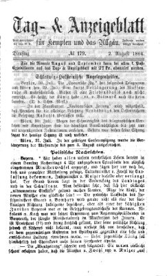 Tag- und Anzeigeblatt für Kempten und das Allgäu Dienstag 2. August 1864