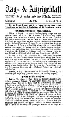 Tag- und Anzeigeblatt für Kempten und das Allgäu Donnerstag 4. August 1864