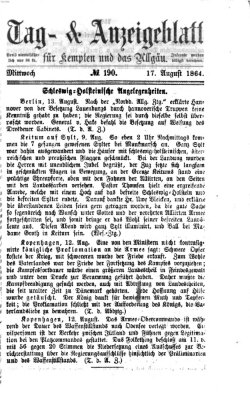 Tag- und Anzeigeblatt für Kempten und das Allgäu Mittwoch 17. August 1864