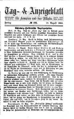 Tag- und Anzeigeblatt für Kempten und das Allgäu Freitag 19. August 1864