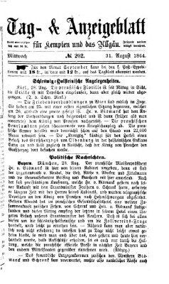 Tag- und Anzeigeblatt für Kempten und das Allgäu Mittwoch 31. August 1864