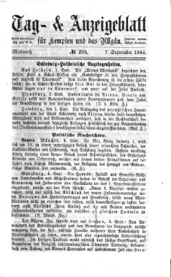 Tag- und Anzeigeblatt für Kempten und das Allgäu Mittwoch 7. September 1864