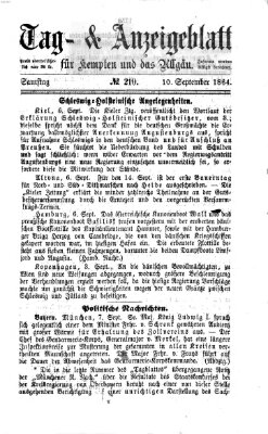 Tag- und Anzeigeblatt für Kempten und das Allgäu Samstag 10. September 1864