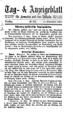 Tag- und Anzeigeblatt für Kempten und das Allgäu Dienstag 13. September 1864