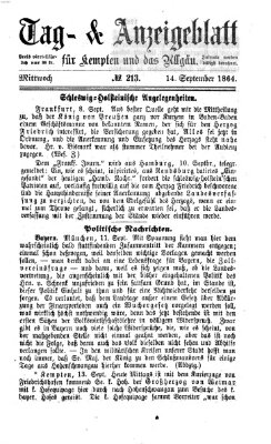 Tag- und Anzeigeblatt für Kempten und das Allgäu Mittwoch 14. September 1864