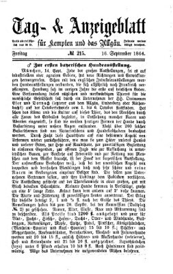 Tag- und Anzeigeblatt für Kempten und das Allgäu Freitag 16. September 1864