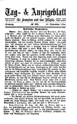 Tag- und Anzeigeblatt für Kempten und das Allgäu Sonntag 25. September 1864