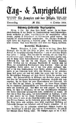 Tag- und Anzeigeblatt für Kempten und das Allgäu Donnerstag 6. Oktober 1864