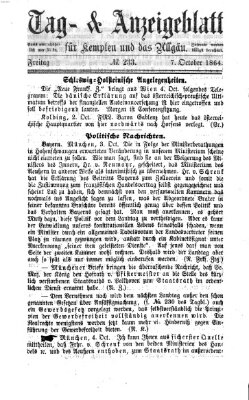 Tag- und Anzeigeblatt für Kempten und das Allgäu Freitag 7. Oktober 1864