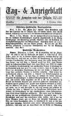 Tag- und Anzeigeblatt für Kempten und das Allgäu Samstag 8. Oktober 1864
