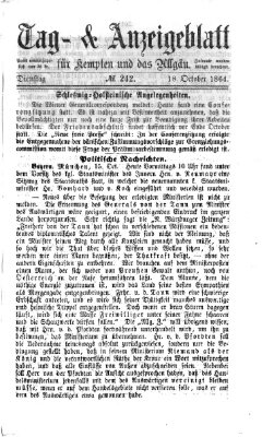 Tag- und Anzeigeblatt für Kempten und das Allgäu Dienstag 18. Oktober 1864