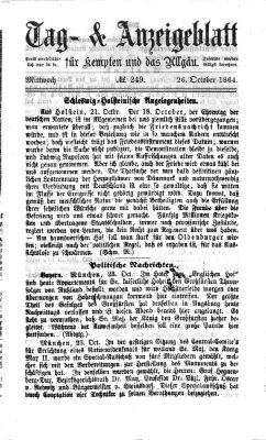 Tag- und Anzeigeblatt für Kempten und das Allgäu Mittwoch 26. Oktober 1864