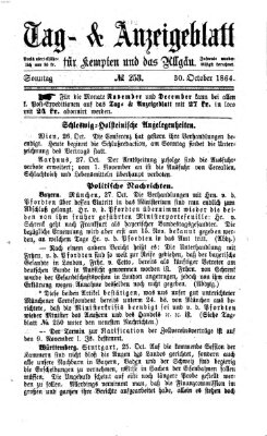 Tag- und Anzeigeblatt für Kempten und das Allgäu Sonntag 30. Oktober 1864