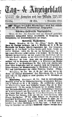 Tag- und Anzeigeblatt für Kempten und das Allgäu Dienstag 1. November 1864