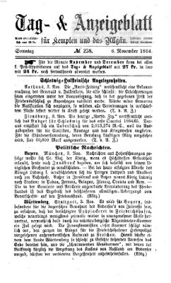 Tag- und Anzeigeblatt für Kempten und das Allgäu Sonntag 6. November 1864