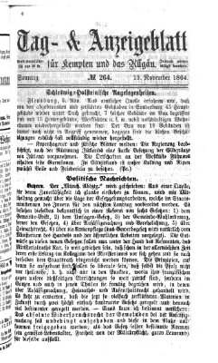 Tag- und Anzeigeblatt für Kempten und das Allgäu Sonntag 13. November 1864