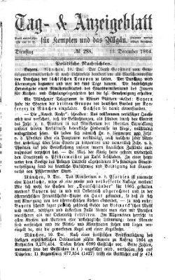 Tag- und Anzeigeblatt für Kempten und das Allgäu Dienstag 13. Dezember 1864